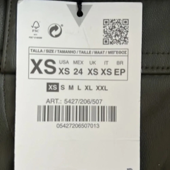 ZARA | Green | FAUX LEATHER LEGGINGS - Picture 9 of 10